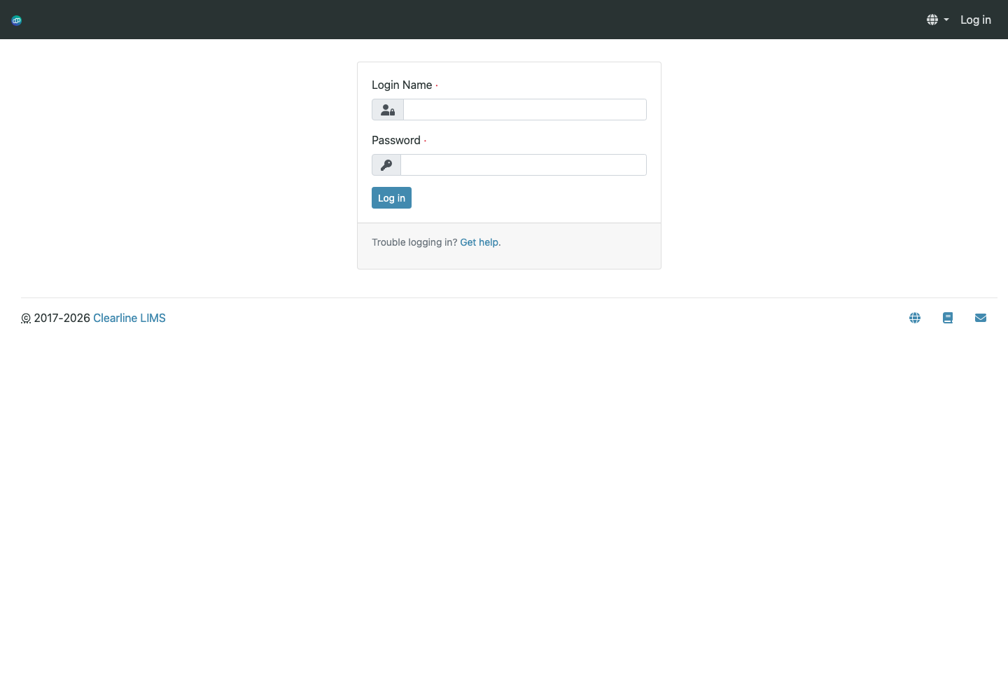 Clearline LIMS login